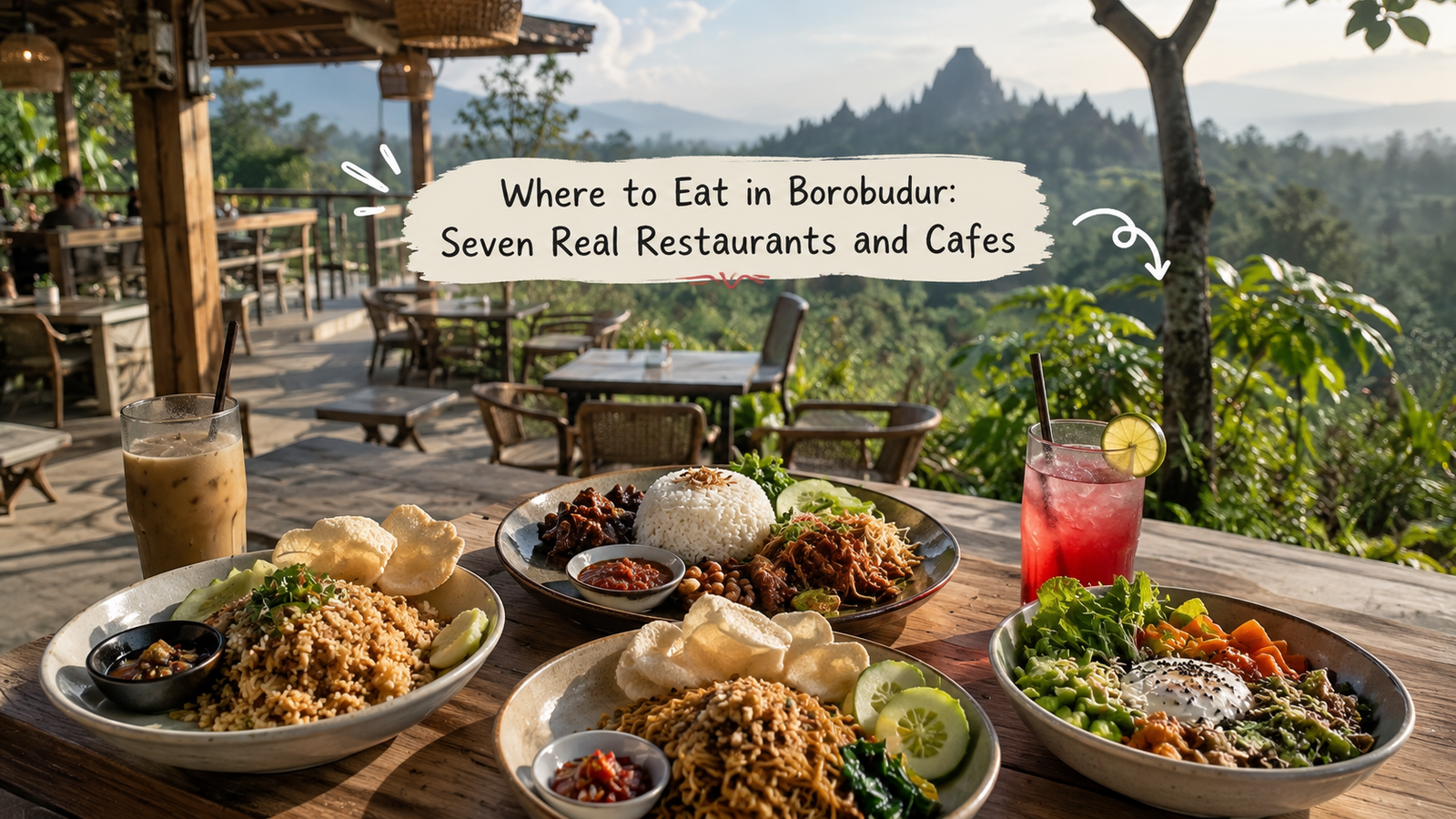 Borobudur restaurant with temple view and local cuisine